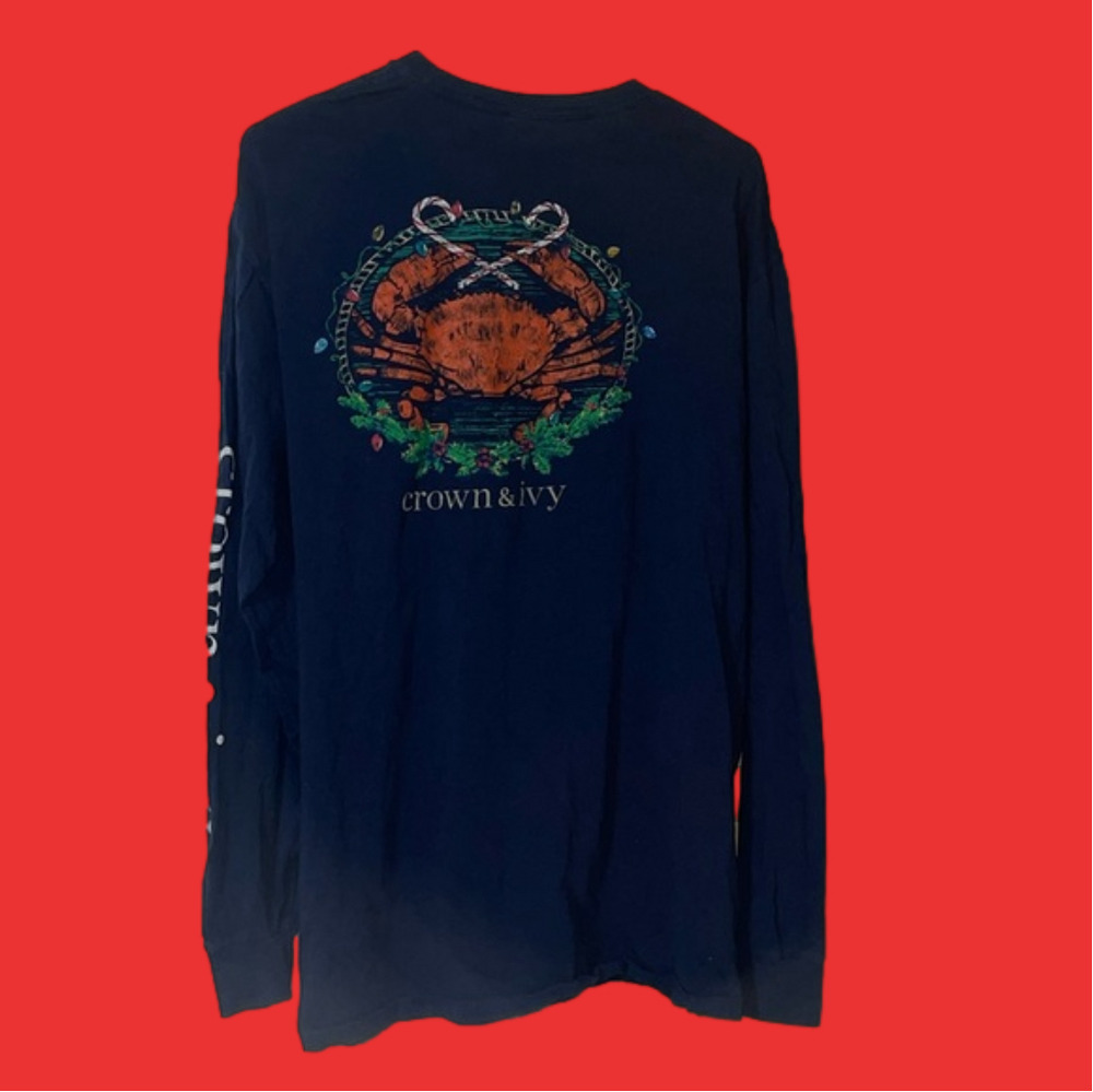 Cute crab  Christmas l/s tshirt L